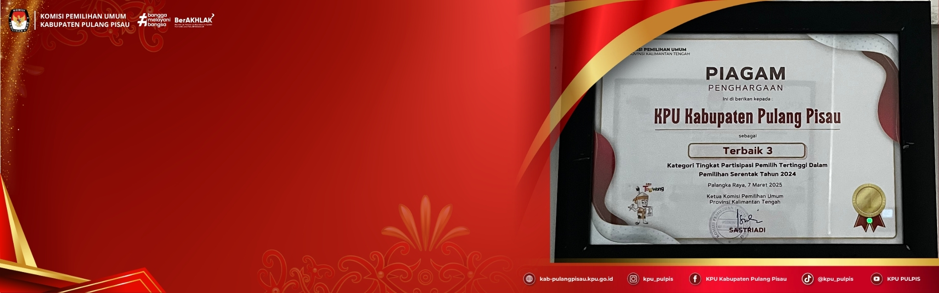 Penghargaan Terbaik 3 Kategori Tingkat Partisipasi Pemilih Pemilihan Serentak 2024